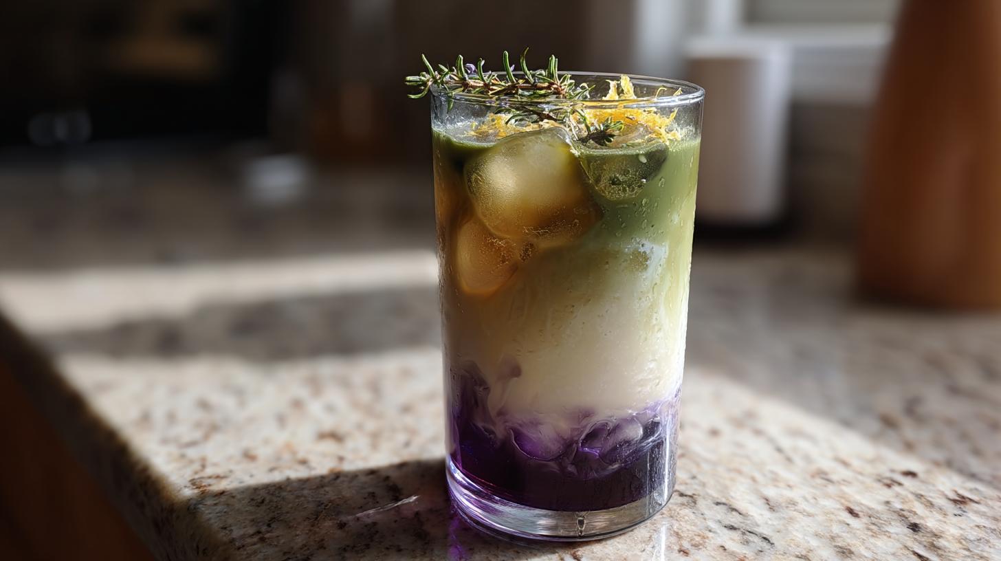 Blueberry Lavender Iced Matcha Latte