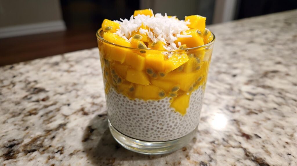 Mango, Passion Fruit & Coconut Chia Pudding