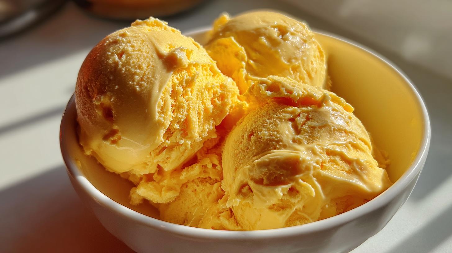 No-Churn Mango Coconut Ice Cream