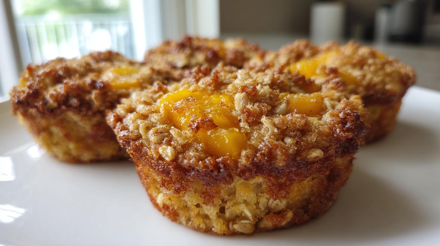 Peach Cobbler Baked Oatmeal Cups