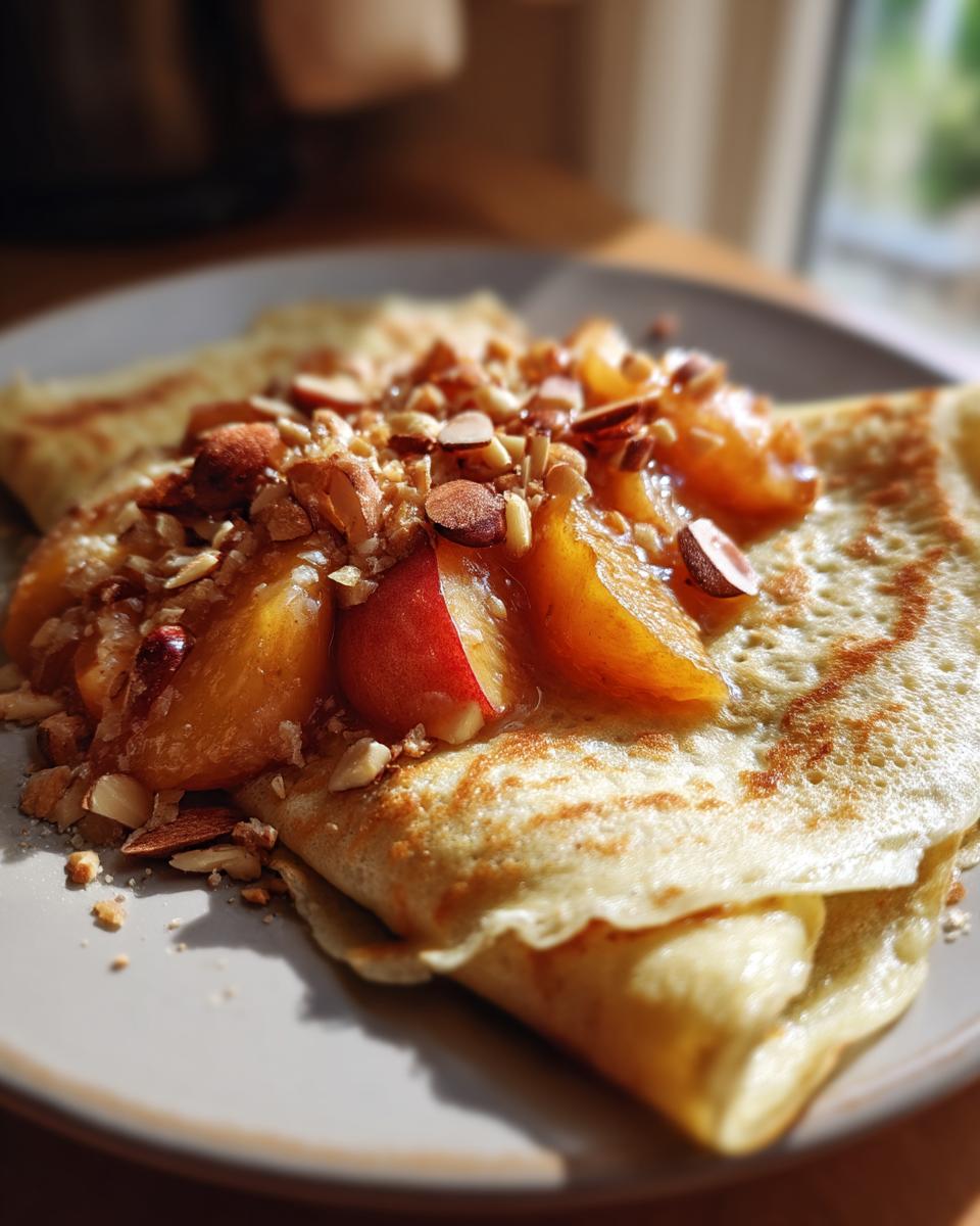 Peach Crepes with Candied Almonds - detail 4