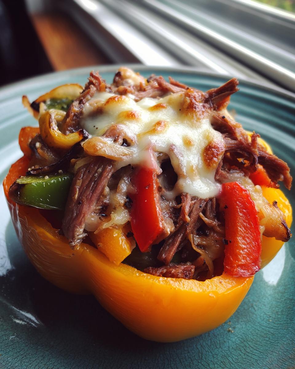 Philly Cheesesteak Stuffed Peppers - detail 2