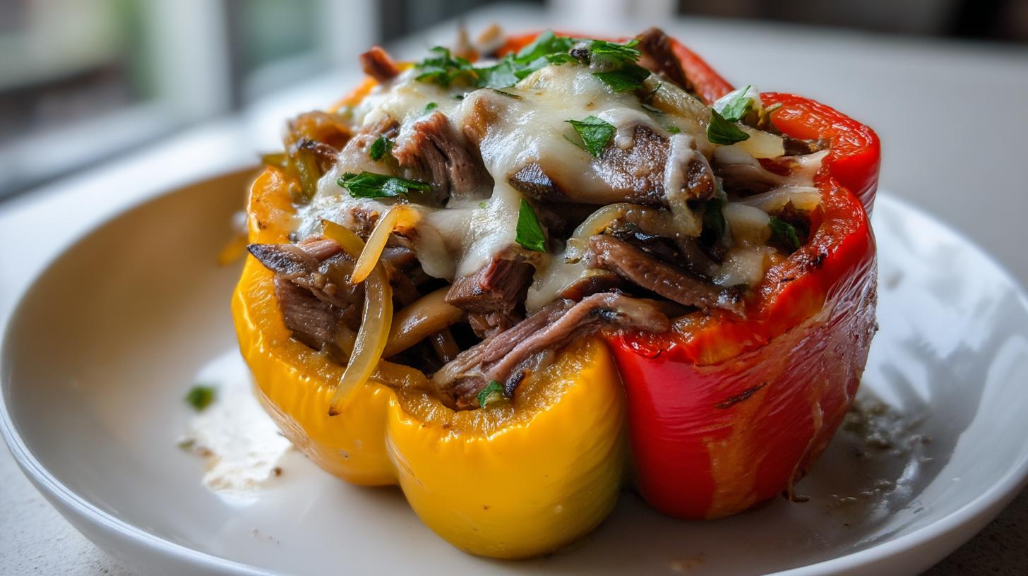 Philly Cheesesteak Stuffed Peppers