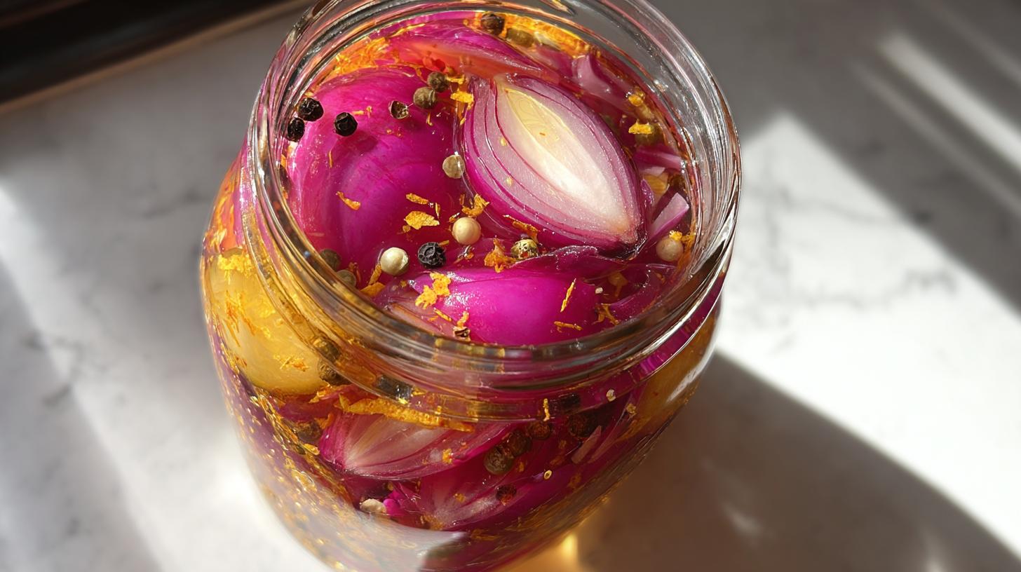 Quick Pickled Red Onions with Citrus Twist