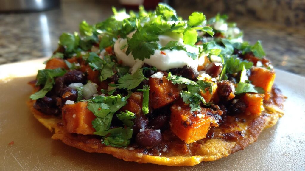 Sweet Potato-Black Bean Tostadas