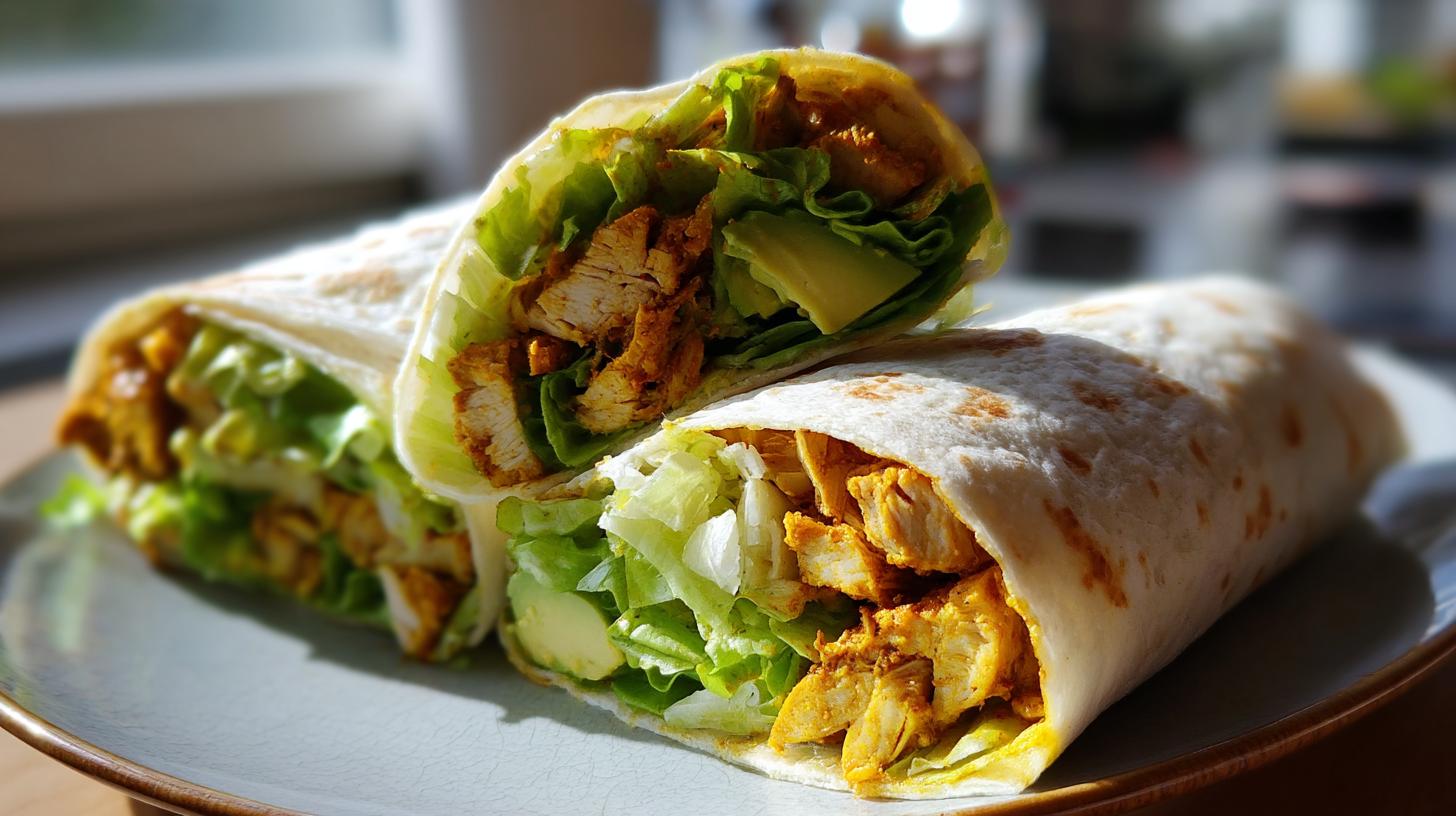 Turmeric Chicken & Avocado Wraps