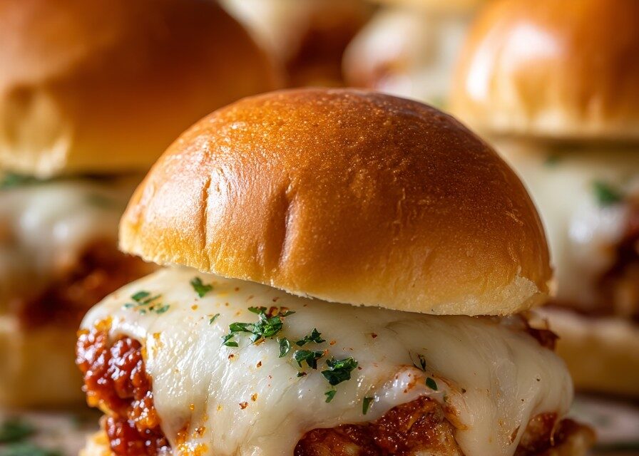 Chicken Parmesan Sliders finished dish