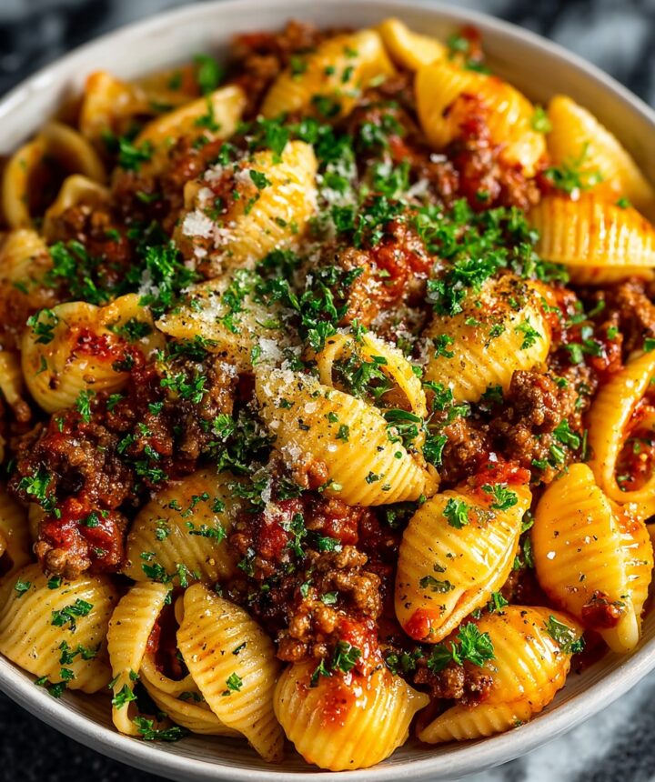 Easy Creamy Beef and Shells