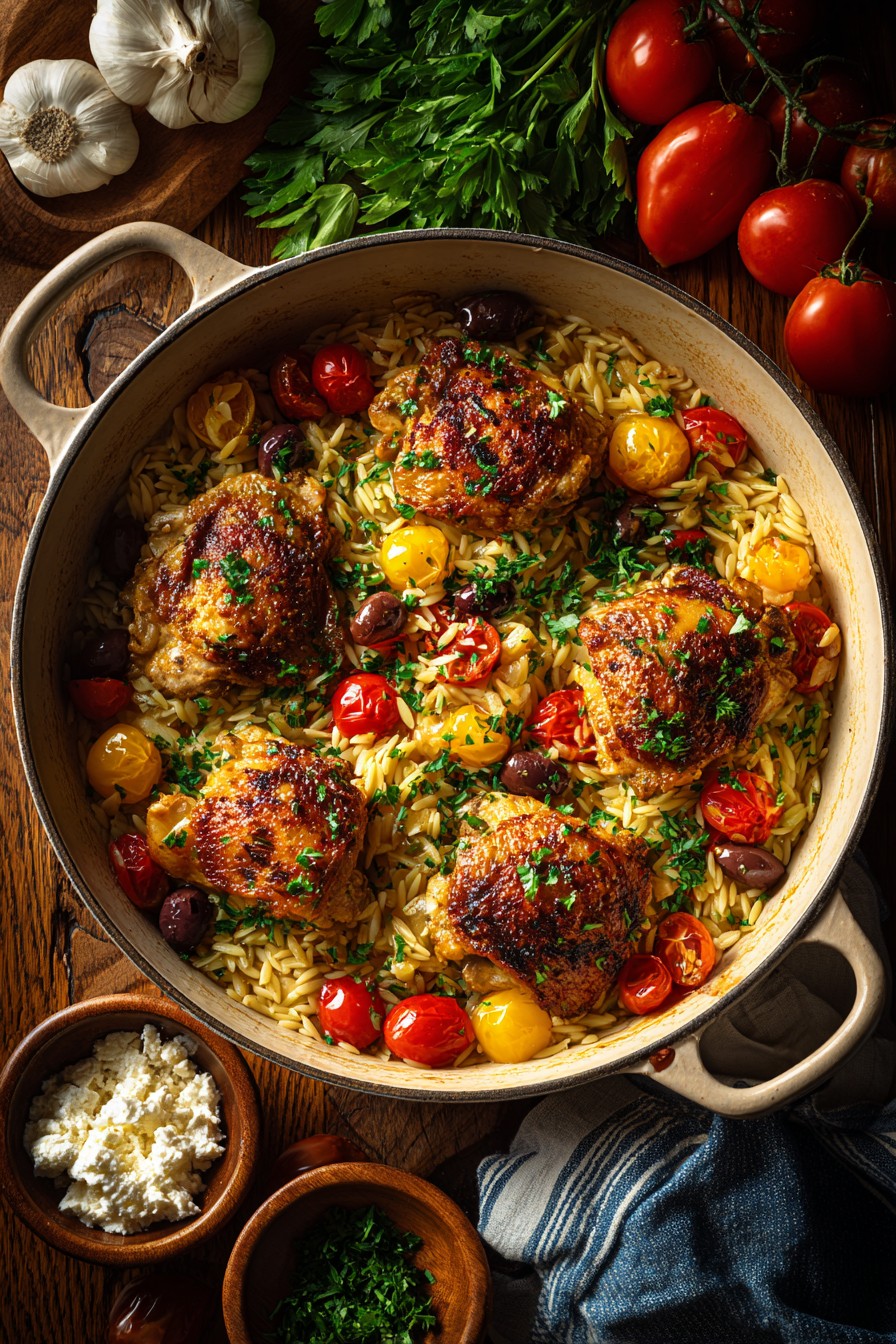 Greek Chicken and Orzo: Homemade Recipe
