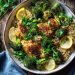 Lemon Garlic Chicken And Broccoli Skillet Recipe cooking step