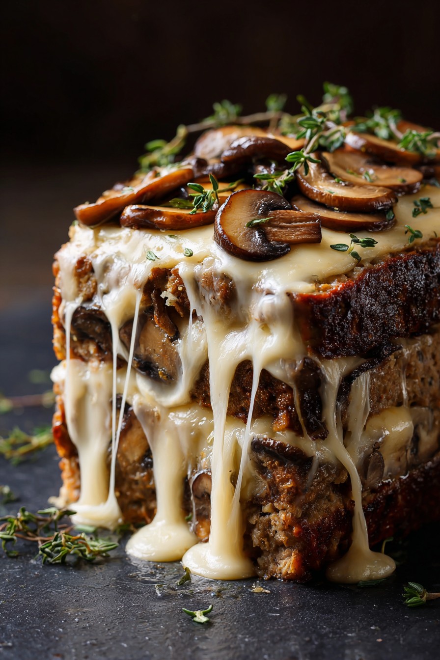 Mushroom Swiss Cheese Meatloaf Recipe