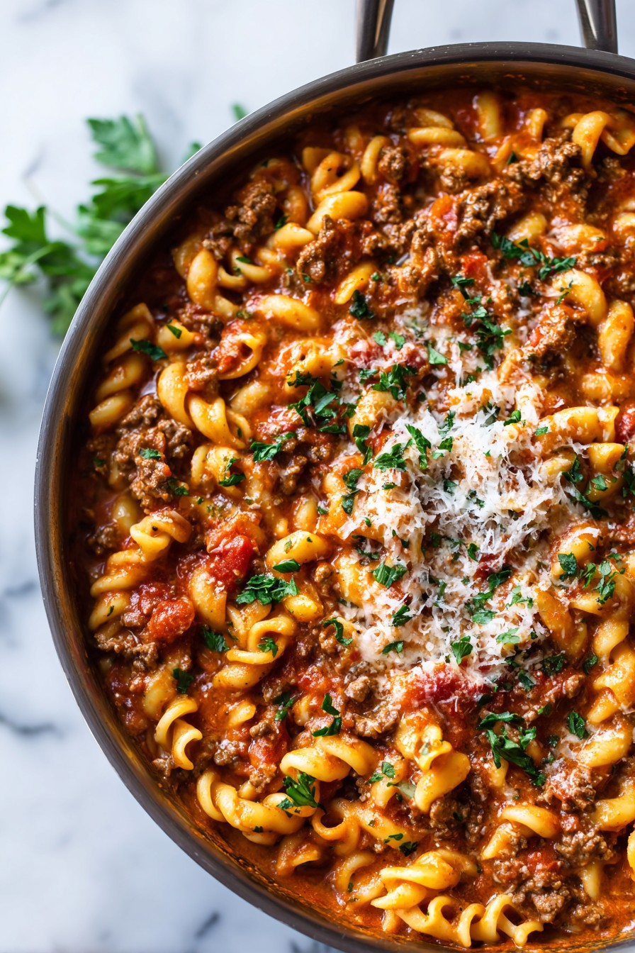 One Pot Creamy Beef Pasta: Easy Recipe