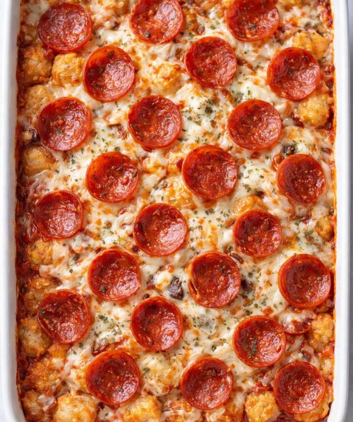 Homemade Pizza Tater Tot Casserole