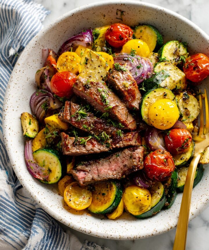Steak with Roasted Veggies Recipe