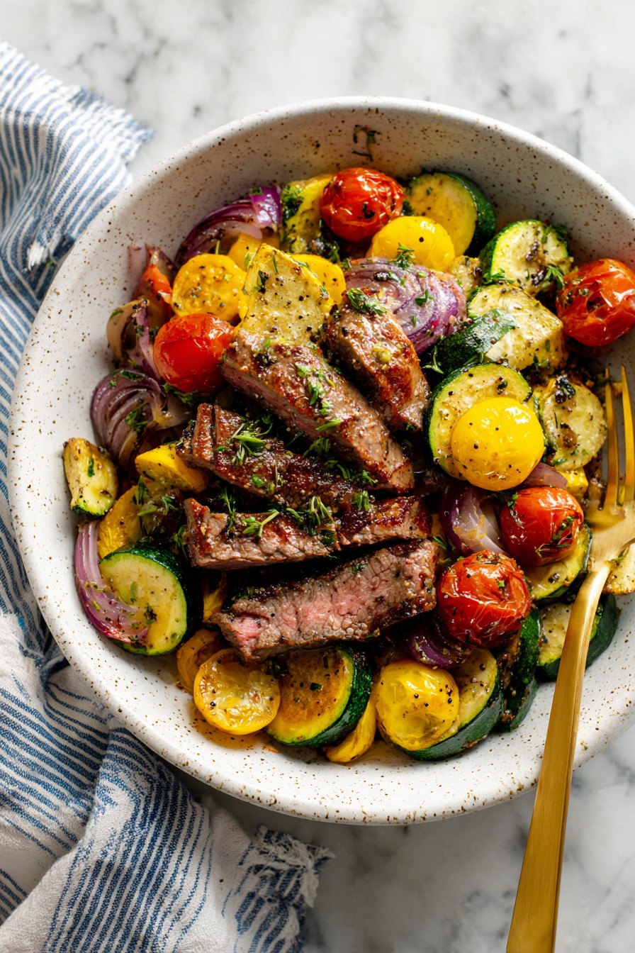 Steak with Roasted Veggies Recipe