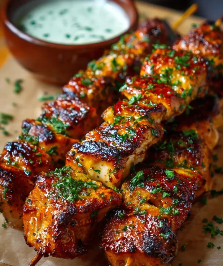Juicy Honey Garlic BBQ Chicken Skewers