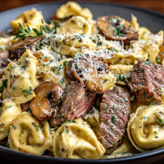 Cracked Garlic Steak Tortellini in Under 30 Minutes