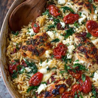 Greek Chicken Orzo Bake Beats Takeout Every Time